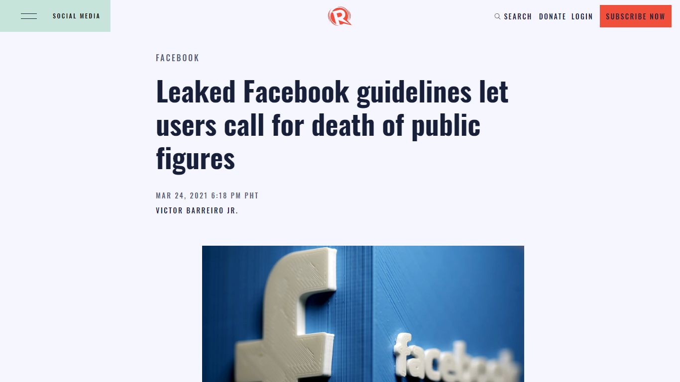 Leaked Facebook guidelines let users call for death of public figures